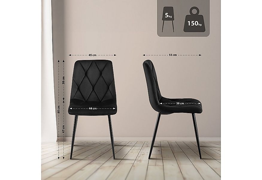 CLP Esszimmerstuhl Clairton (2er Set, 2 St), mit Stoff- oder Samtbezug, Met günstig online kaufen