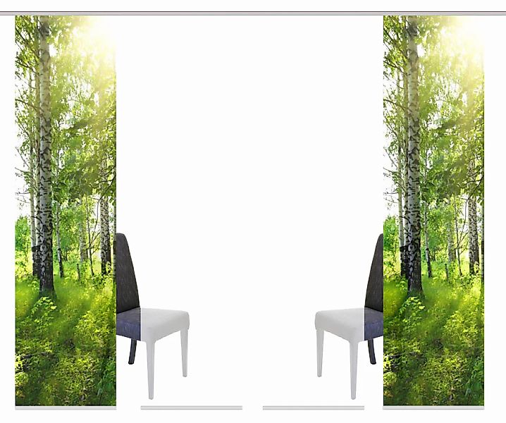 HOME WOHNIDEEN Schiebegardine "GALWAY" Klettband 4 Stk. tlg. HxB: 245x60, i günstig online kaufen