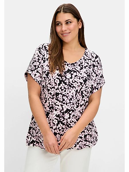 Sheego T-Shirt "Große Größen", mit Blumendruck und Saum-Gummizug günstig online kaufen