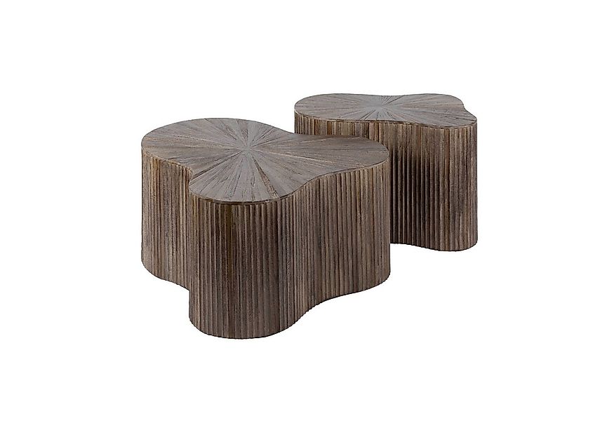 Vintagehaus Couchtisch Retro Couchtisch 2er Set Shamrock Maya Teakholz günstig online kaufen