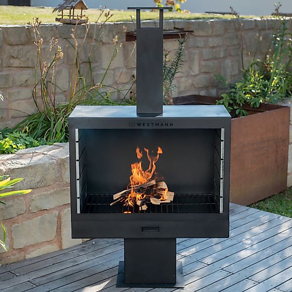 Westmann Grill und Kaminofen Schwarz günstig online kaufen