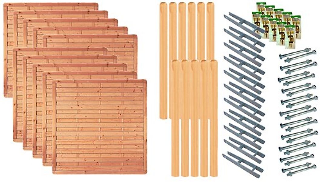 Tetzner & Jentzsch Dichtzaun »Atlanta 8« 10 Elemente, LxH: 1899x180 cm günstig online kaufen