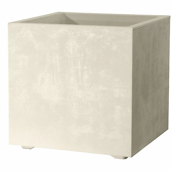 Deroma Pflanzkübel Cubo Millennium 25 cm x 25 cm x 25 cm Perlweiß günstig online kaufen