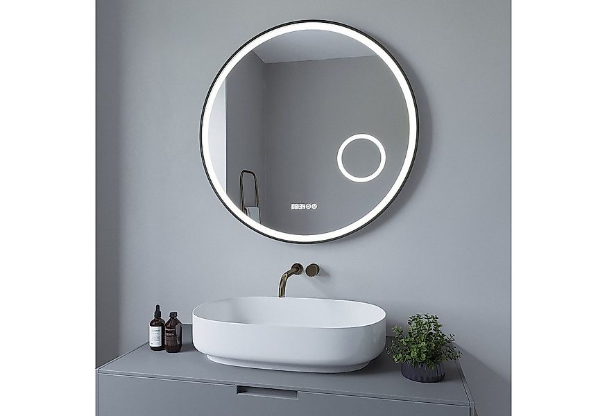 AQUALAVOS Badspiegel Rund Spiegel LED Badspiegel mit Beleuchtung Φ 80 cm Ba günstig online kaufen