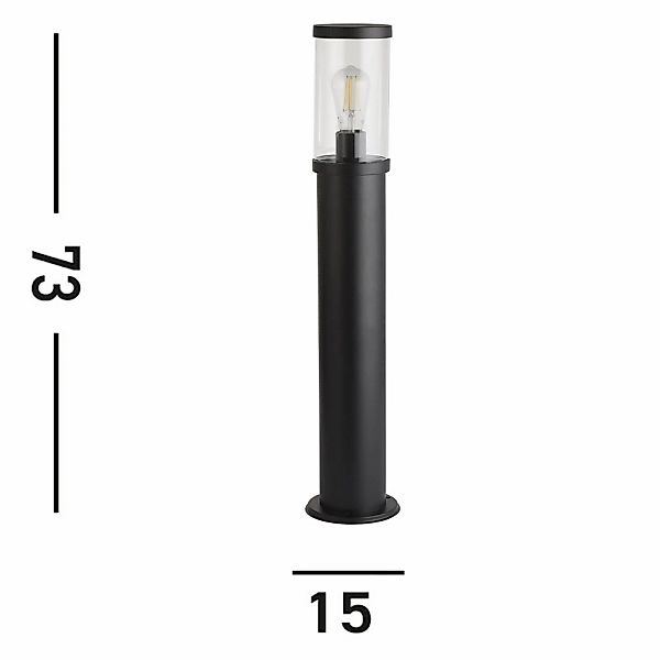 Pollerleuchte Bakerloo, IP44, schwarz, Höhe 73 cm, Metall günstig online kaufen