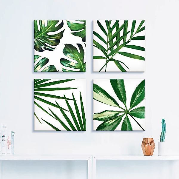 Artland Leinwandbild »Blätter«, Blätter, (4 St.), 4er Set, verschiedene Grö günstig online kaufen