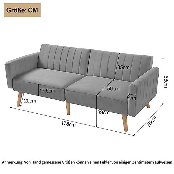 Ulife Schlafsofa multifunktionales Klappsofa, 2-in-1-Sofa & Tagesbett, Rück günstig online kaufen