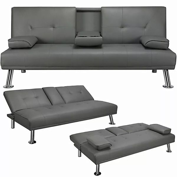 Yaheetech Schlafsofa 3er-Sofa Bettsofa Couch mit Tassenhalter Gästebett 167 günstig online kaufen