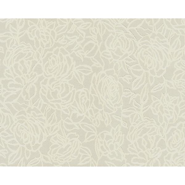 EDEM 9040-20 Blumen Tapete Floral glänzend Creme Weiß Grau 1,06 m x 10,05 m günstig online kaufen