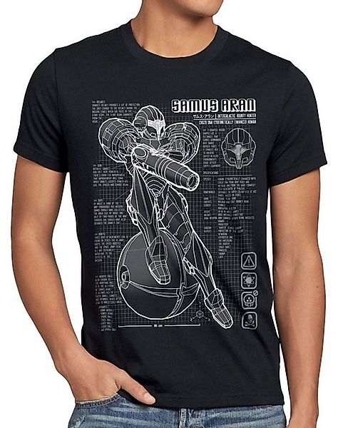 style3 T-Shirt Samus Blaupause metroid nerd gamer nes nintendo snes switch günstig online kaufen