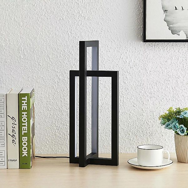 Lucande LED-Tischleuchte Hylda, Höhe 42 cm, schwarz, Alu günstig online kaufen