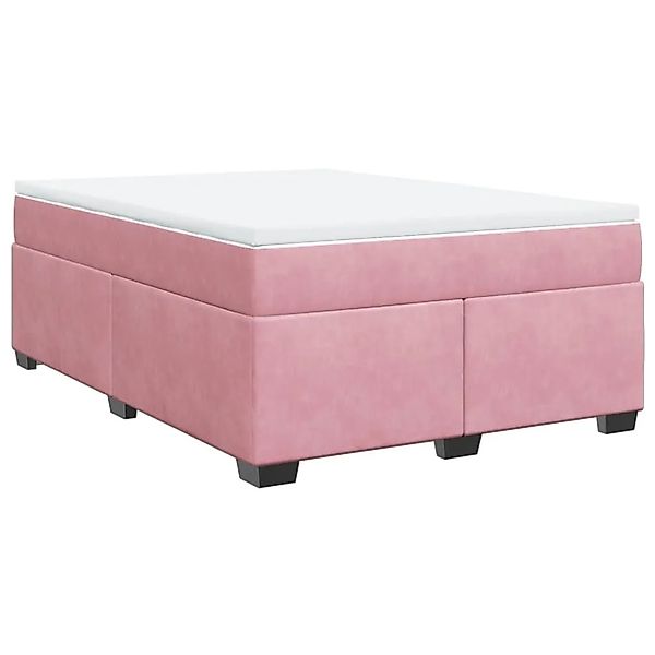 vidaXL Boxspringbett mit Matratze Rosa 140x200 cm Samt 3285292 günstig online kaufen