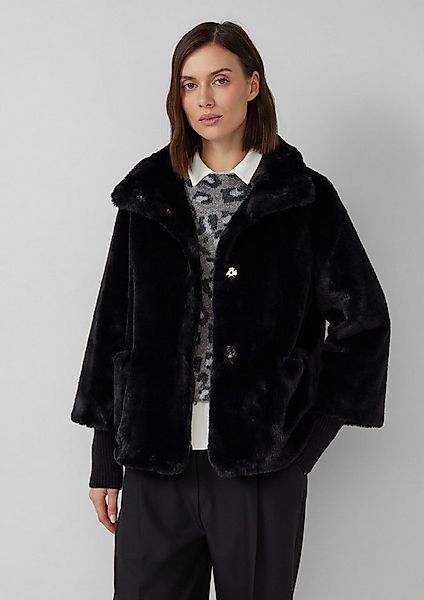 s.Oliver Winterjacke Outdoor-Jacke Teddyplüsch-Jacke mit Rippbünchen günstig online kaufen