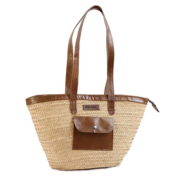 NATUREHOME Schultertasche Umhängetasche Shopper Korb Palmblatt, günstig online kaufen