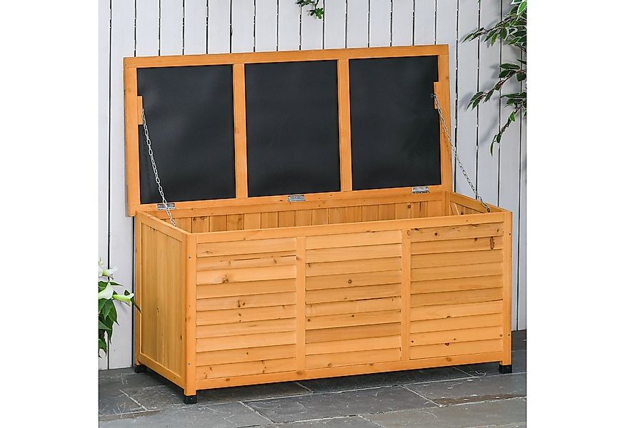 Outsunny Geräteschrank Aufbewahrungsbox, Gartentruhe, wetterbeständig (Kiss günstig online kaufen