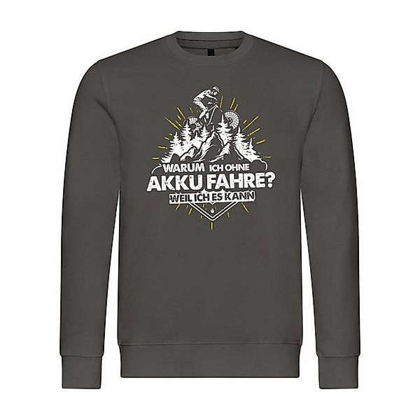 deinshirt Rundhalspullover Herren Pullover Warum ich ohne Akku fahre - weil günstig online kaufen