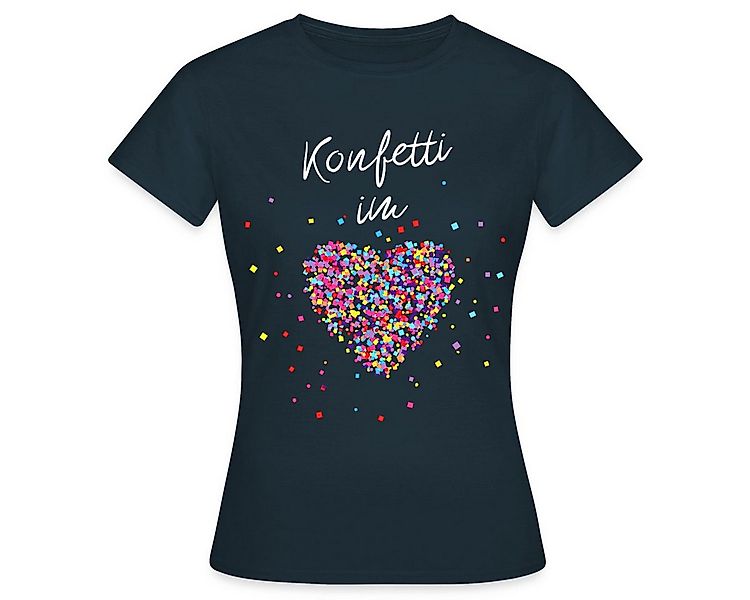 Spreadshirt T-Shirt Konfetti Im Herzen Karneval Fasching Frauen T-Shirt (1- günstig online kaufen