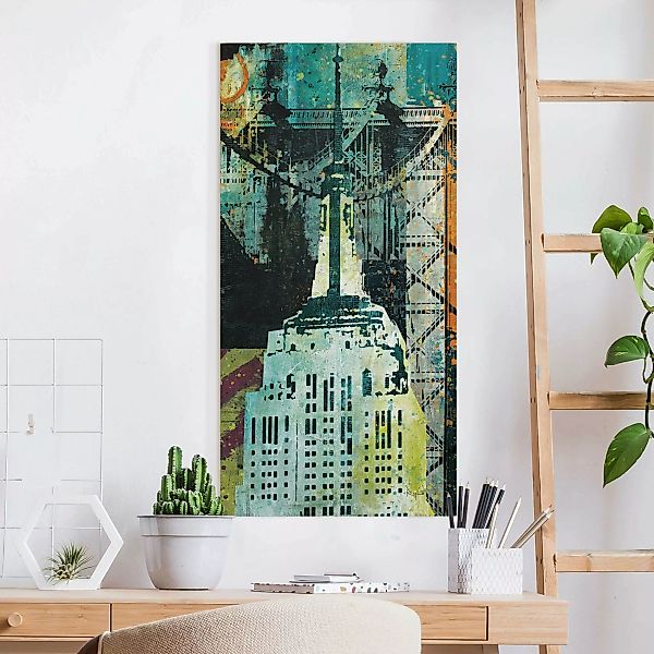 Leinwandbild NY Graffiti Empire State Building günstig online kaufen