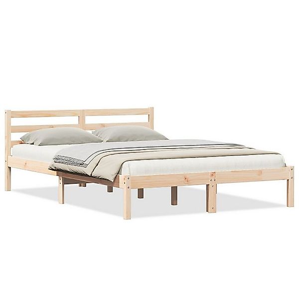vidaXL Bett Bettgestell mit Kopfteil 160x210 cm Massivholz Kiefer (1-tlg) günstig online kaufen