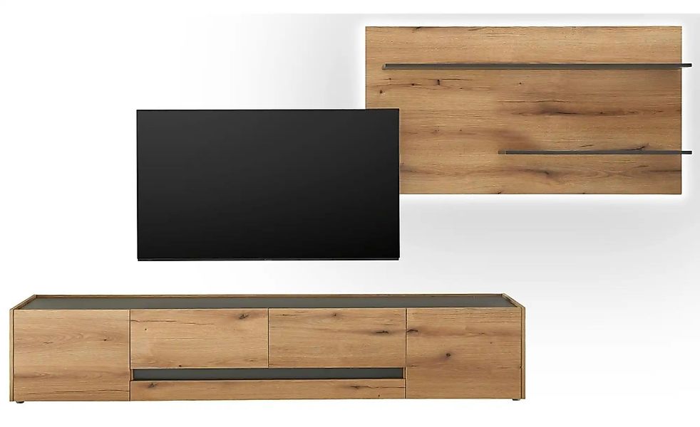 Wohnwand   ¦ holzfarben ¦ Maße (cm): B: 300 H: 180 T: 45.0 Kommoden & Sideb günstig online kaufen