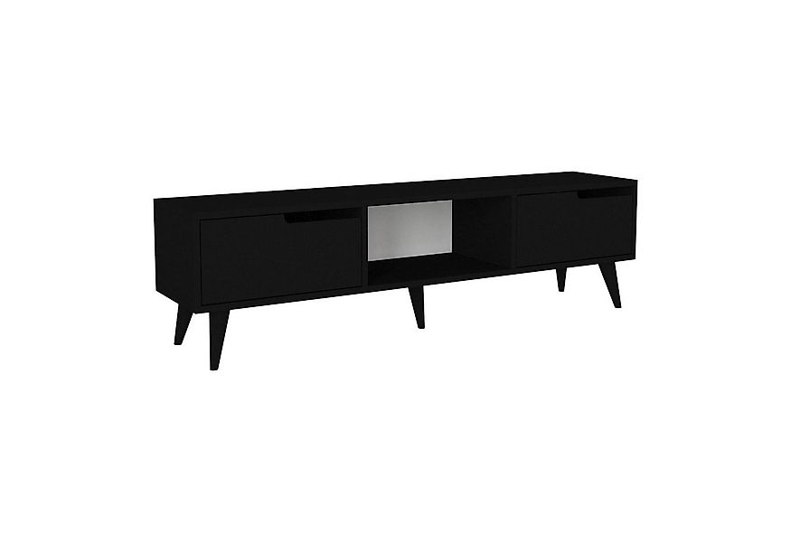en.casa TV-Schrank »Kullila« mit 2 Türen 160 x 35 x 40 cm Schwarz günstig online kaufen