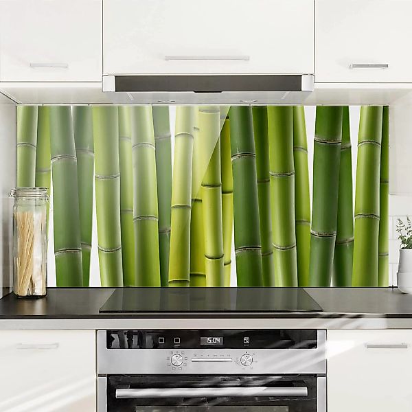 Glas Spritzschutz - Querformat 2:1 Bambuspflanzen günstig online kaufen