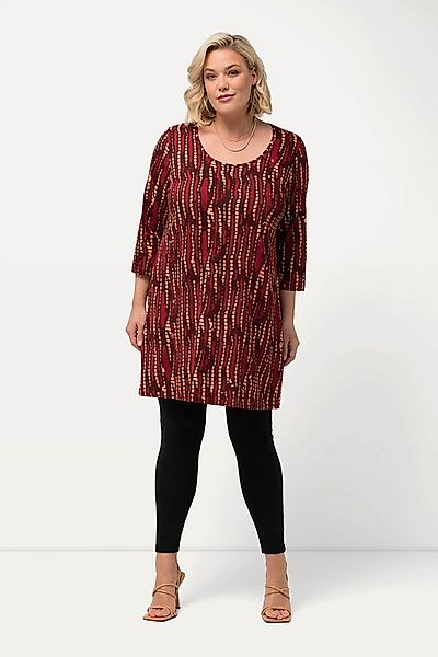 Ulla Popken Longshirt Longshirt Batikmuster Rundhals 3/4-Arm günstig online kaufen