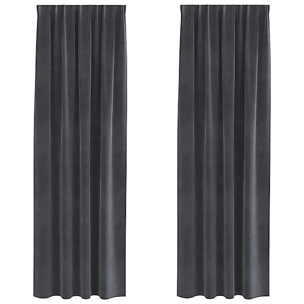 vidaXL Vorhänge 2 Stk Hellgrau 140 x 225 cm Samt 4107260 günstig online kaufen