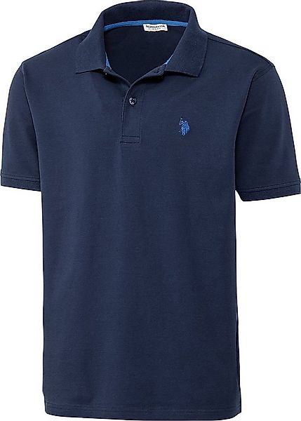 U.S. Polo Assn. Poloshirt schöne Piqué-Struktur und Logo-Stick im Kontrastt günstig online kaufen