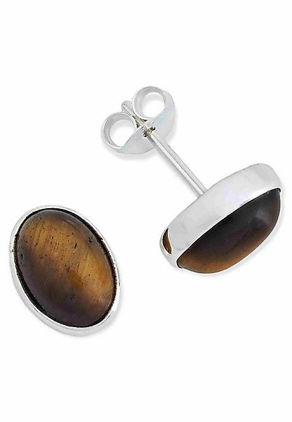 mantraroma Paar Ohrstecker SAMA oval aus 925 Silber mit Tigerauge (Paar, Pa günstig online kaufen