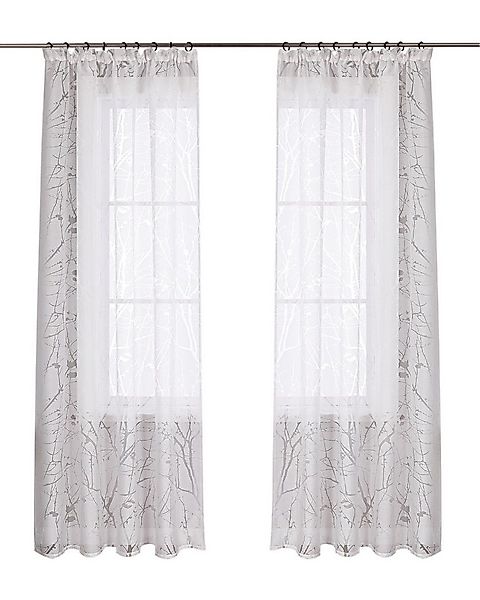 Joyswahl Gardine (1 St), Kräuselband, transparent, Romantisches Winter-Ambi günstig online kaufen