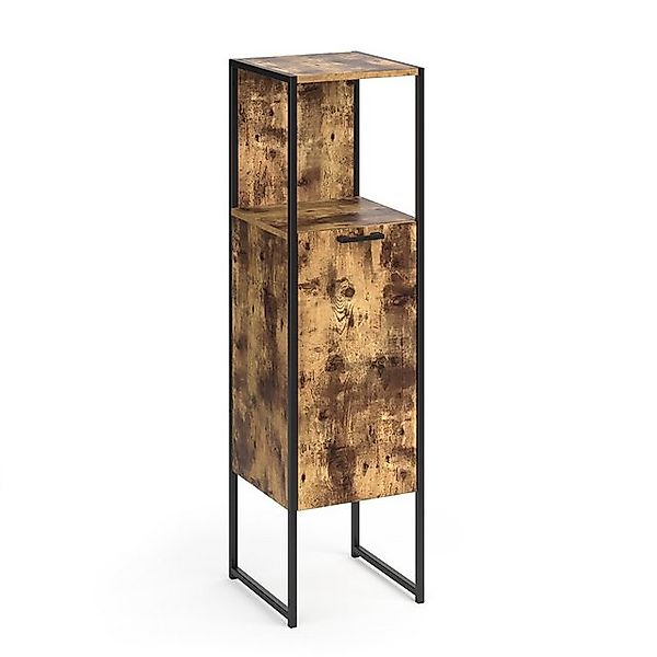 Vicco Midischrank Fyrk Eiche Rustikal/Schwarz 33 x 121 cm günstig online kaufen