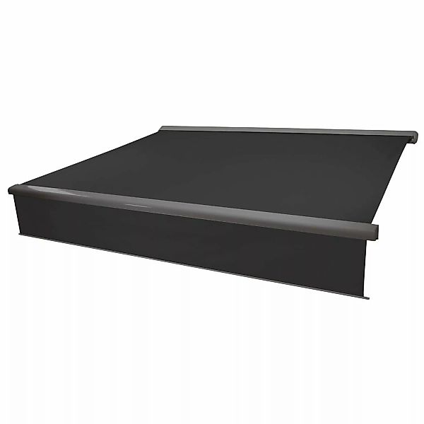 MCW Kassetten-Markise H124 Volant Ausfahrbar 4x3m Polyester Anthrazit Grau günstig online kaufen