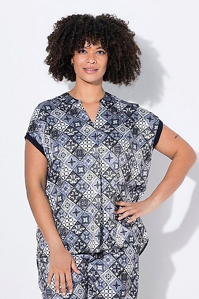 Angel of Style Druckbluse Bluse Relaxed Fit Satin Rhombenmuster günstig online kaufen