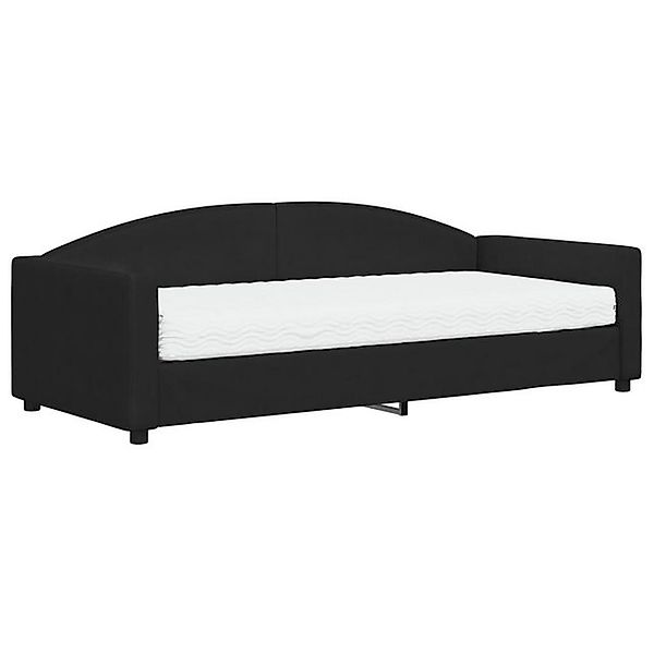 vidaXL Gästebett Gästebett Tagesbett mit Matratze Schwarz 90x200 cm Stoff B günstig online kaufen