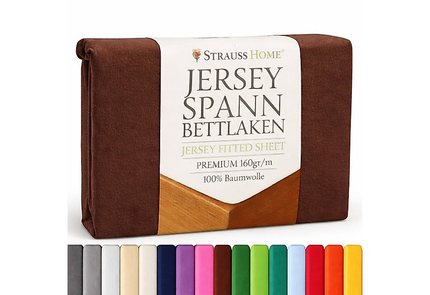 Strauss Home Spannbettlaken Premium 160 g/m² Gekämmte Baumwolle Jersey in H günstig online kaufen