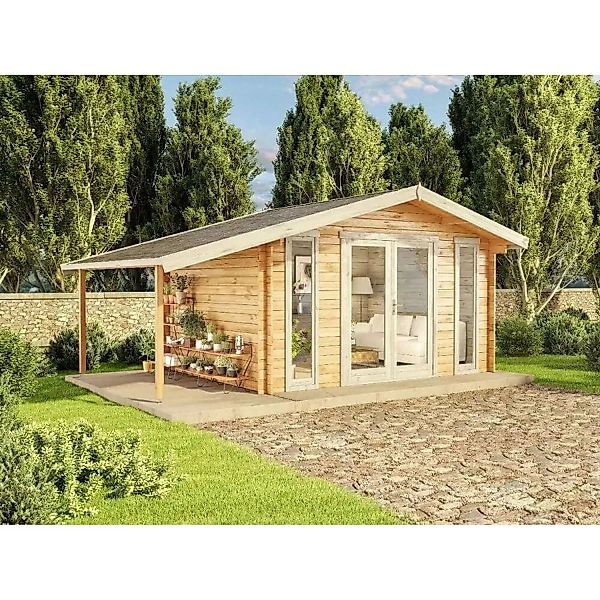 Alpholz Gartenhaus Mirko Modern Satteldach Tauchimprägniert 521 cm x 350 cm günstig online kaufen