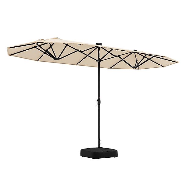 KOMFOTTEU Sonnenschirm, LED Doppelsonnenschirm mit Ständer, günstig online kaufen