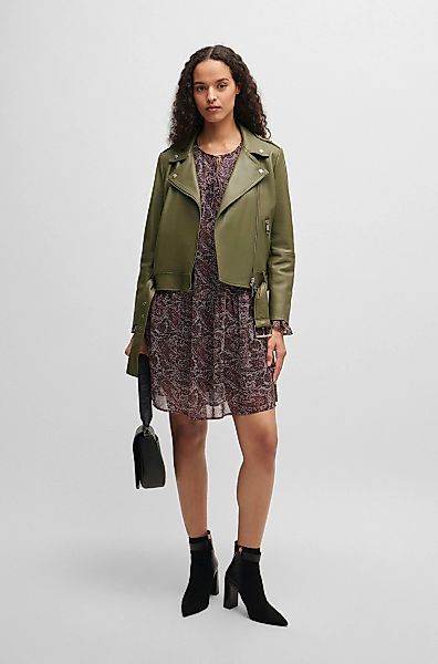 BOSS ORANGE Lederjacke "Sameli Premium Damenmode", mit Ziergürtel günstig online kaufen