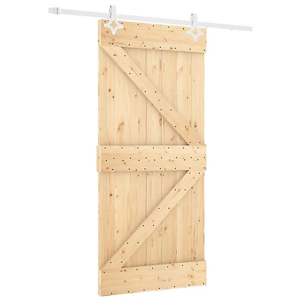 vidaXL Schiebetür mit Beschlag 90x210 cm Massivholz Kiefer 3203160 günstig online kaufen