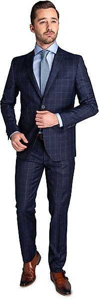 Suitable Anzug Strato Wolle Fenster Dunkelblau - Größe 54 günstig online kaufen