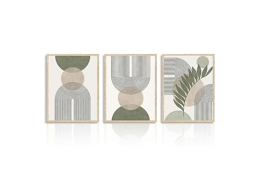 Minicloss Poster 3-teiliges Bohemian Poster Set, Grüne Pflanze Bilder, Ohne günstig online kaufen