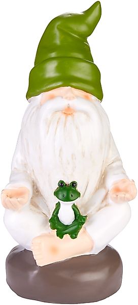 BRUBAKER Gartenzwerg Zwerg meditiert mit Frosch günstig online kaufen
