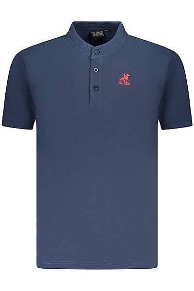 U.S. GRAND POLO Poloshirt Herren Kurzarm-Poloshirt Blau mit Stehkragen und günstig online kaufen