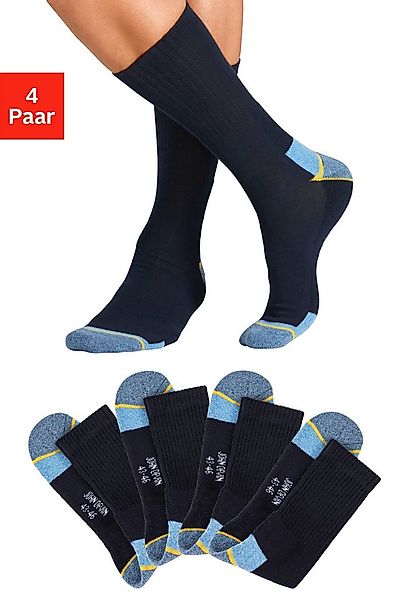 John Devin Arbeitssocken (Packung, 4-Paar) Mit Hochfersen und Überzehen Plü günstig online kaufen