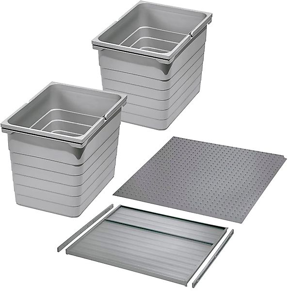 Ninka Abfalltrennsystem Eins2vier KB 450 mm 2x 17L Alugrau für Seitenstärke günstig online kaufen