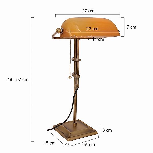 Schreibtischlampe Ancilla verstellbar bronze/gelb günstig online kaufen