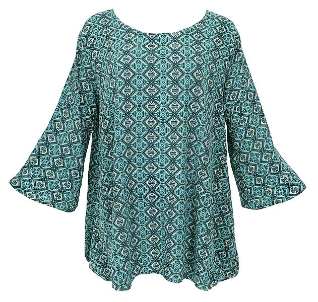 Guru-Shop Longbluse Tunika mit Trompetenärmeln für starke Frauen,.. Hippie, günstig online kaufen