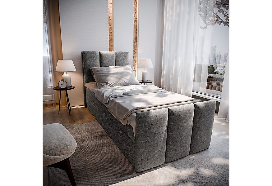 Masseno Boxbett LAGO 100x200 cm mit Bonell Matratze und Topper günstig online kaufen