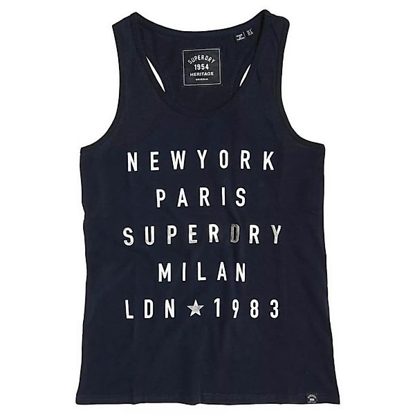 Superdry City Letters Foil Ärmelloses T-shirt XS Eclipse Navy günstig online kaufen